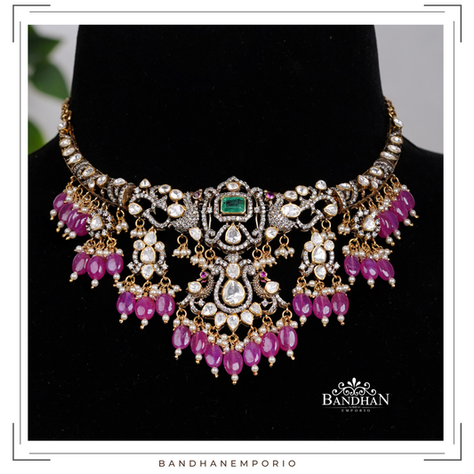 Pure 92.5 Silver Victorian Necklace set