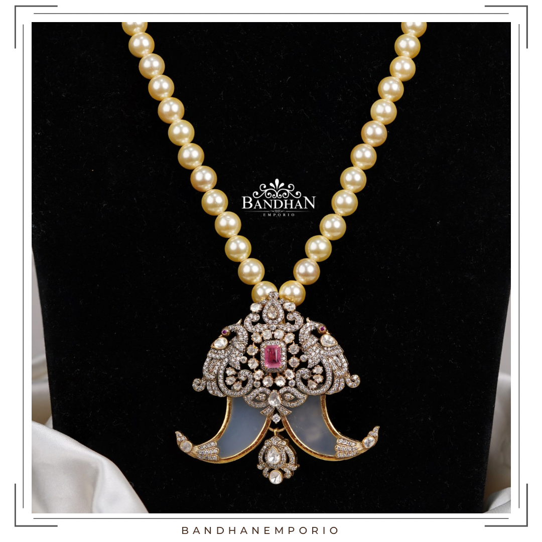 Pure 92.5 Silver Victorian Pendant Set