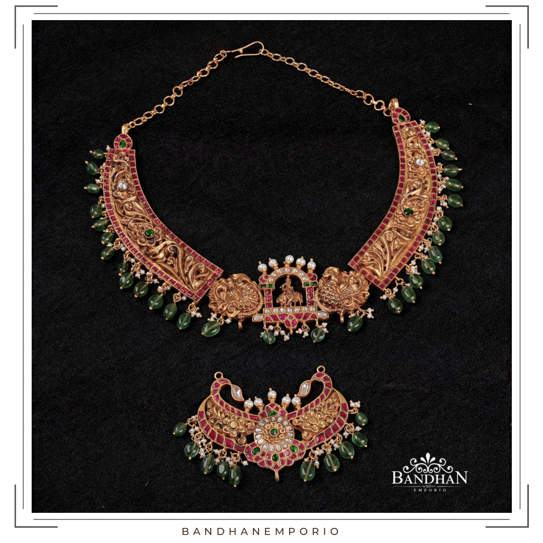 Pure 92.5 Silver Nakshi Necklace