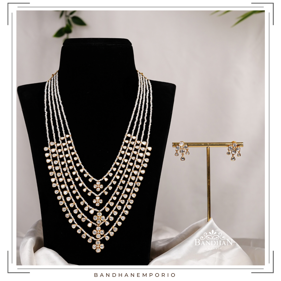 Pure 92.5 Silver 5 Layered Necklace Set