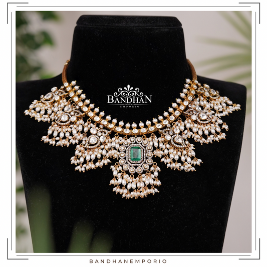 Pure 92.5 Silver Guthapusalu Necklace set