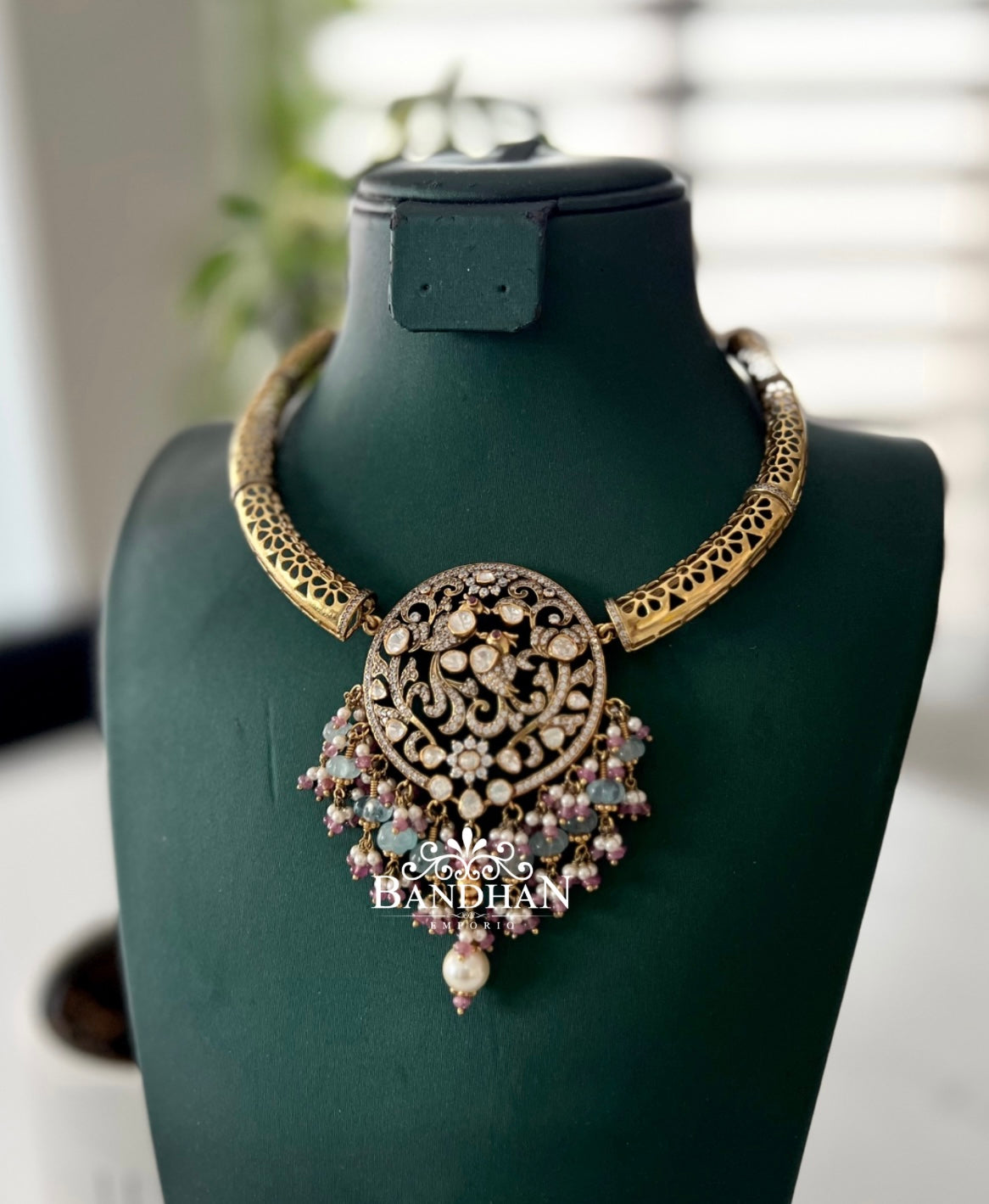 Pure 92.5 Silver Polki Victorian Kante set