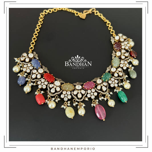 Pure 92.5 Silver Victorian Necklace set