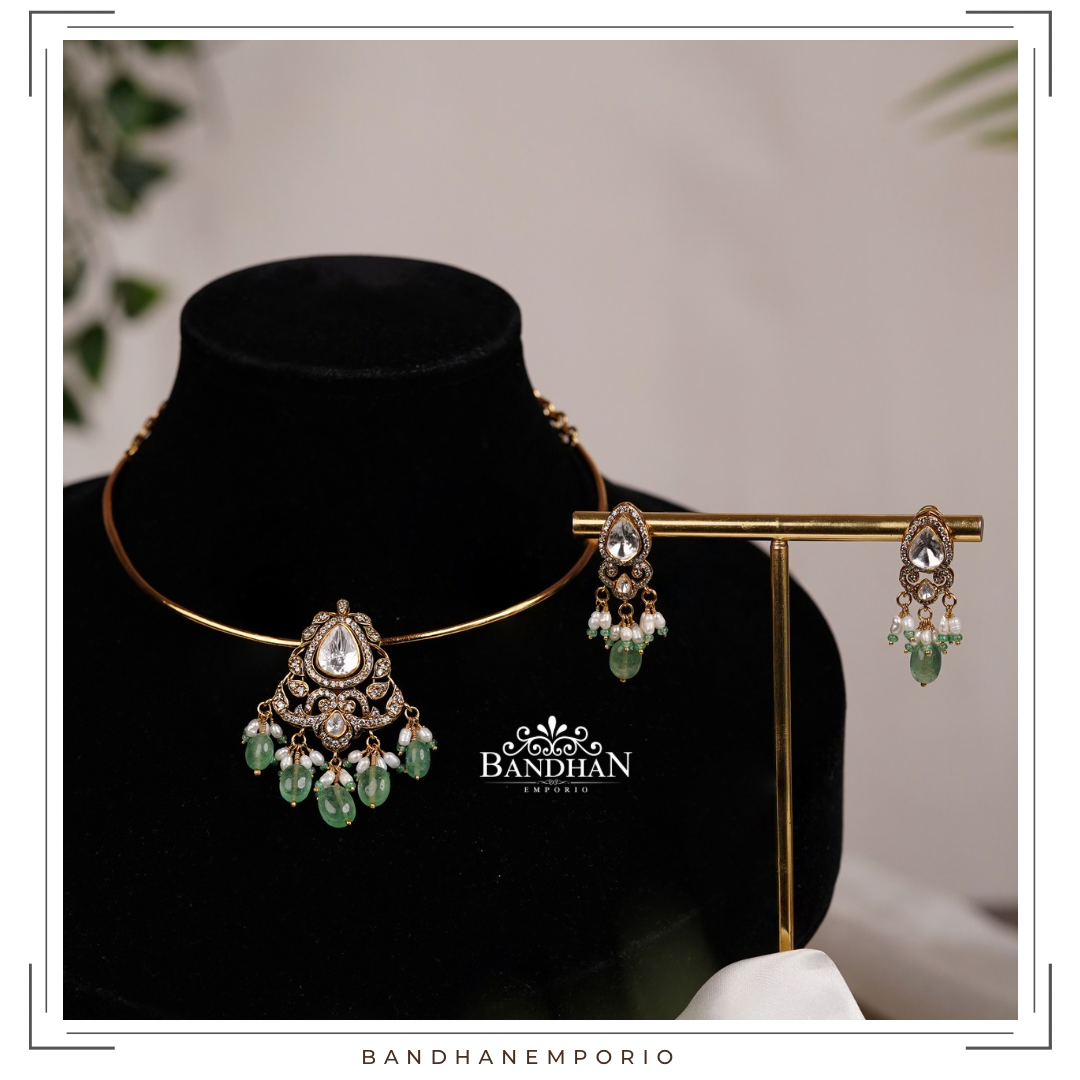 Pure 92.5 Silver Pendant Set With Hasli