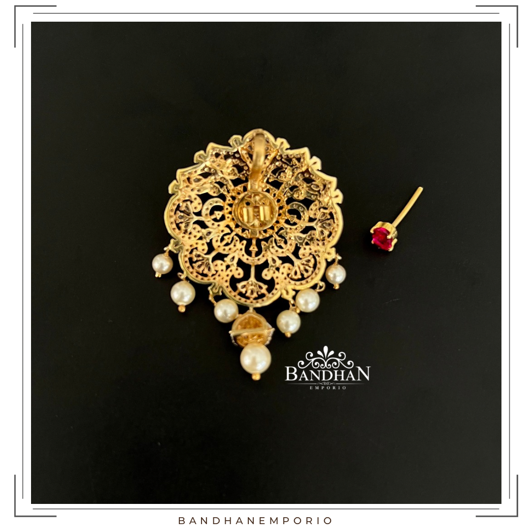 Pure 92.5 Silver Tika cum Pendant