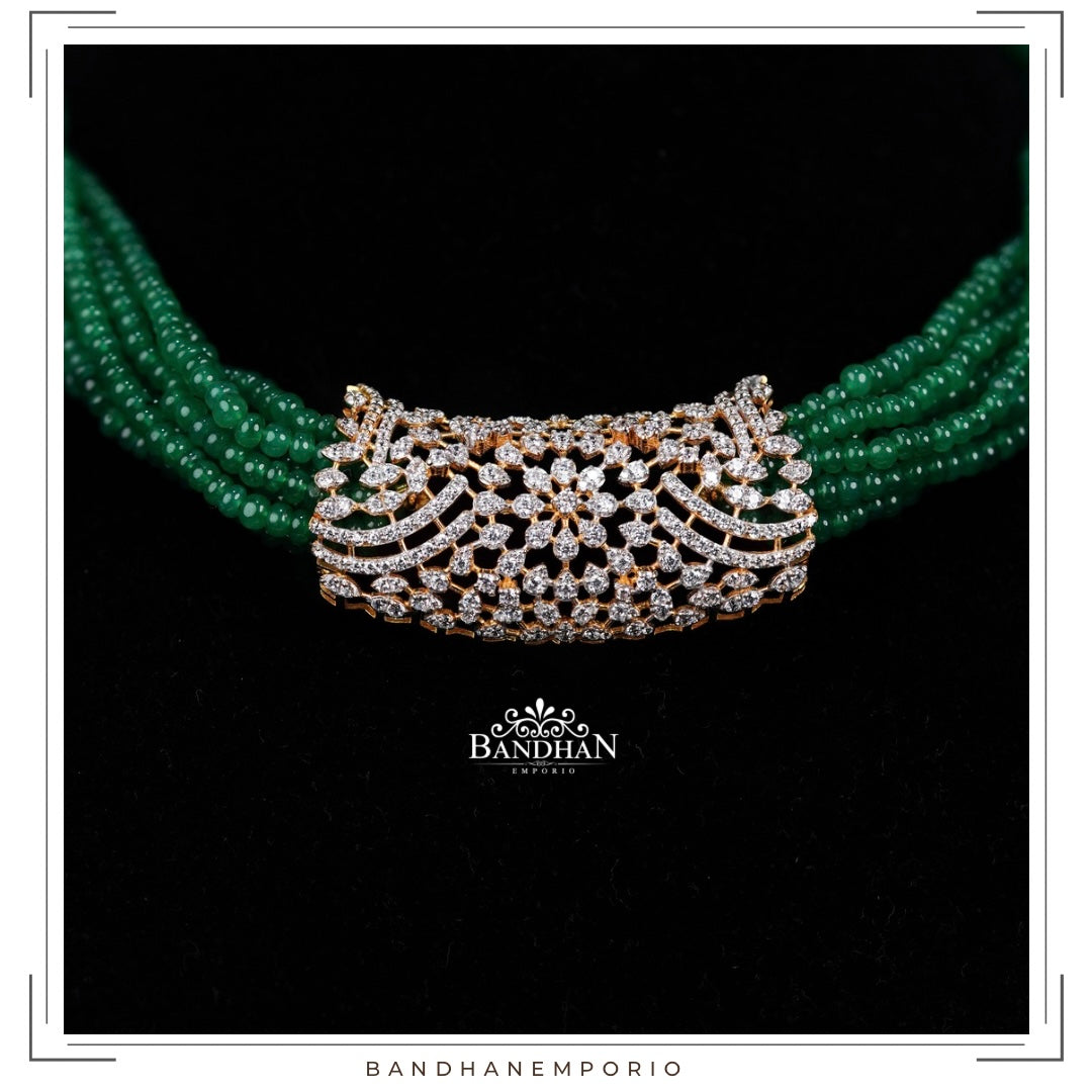 Pure 92.5 Silver Polki choker Set