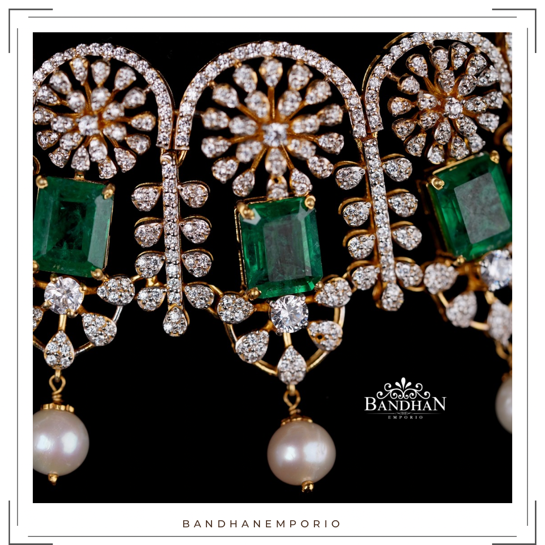 Pure 92.5 Silver Diamond Finish Polki choker Set - Best Seller