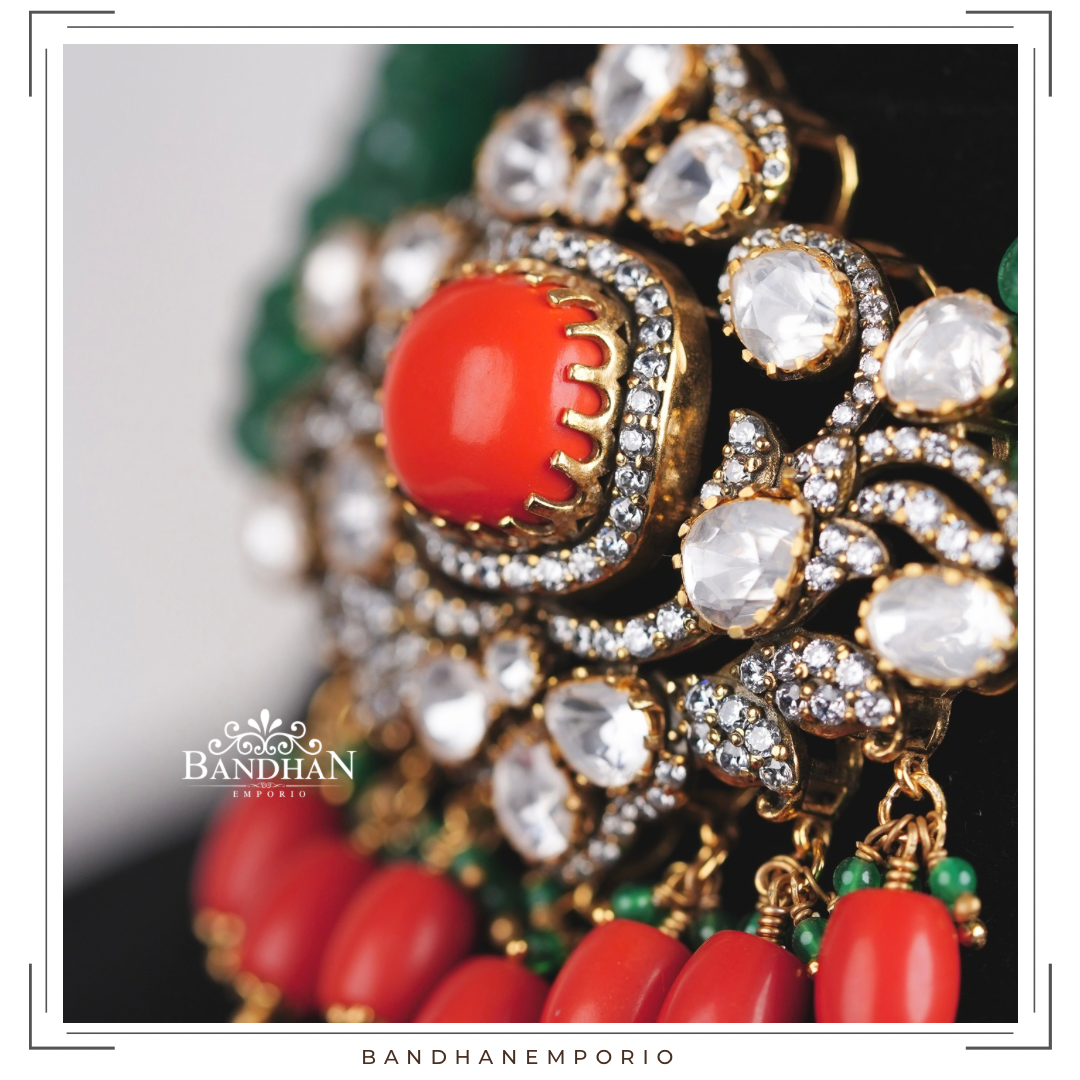 Pure 92.5 Silver Polki choker Set