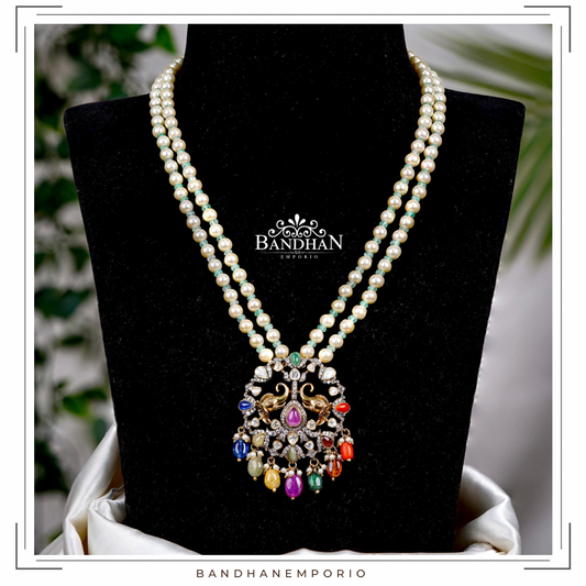 Pure 92.5 Silver Victorian Necklace set