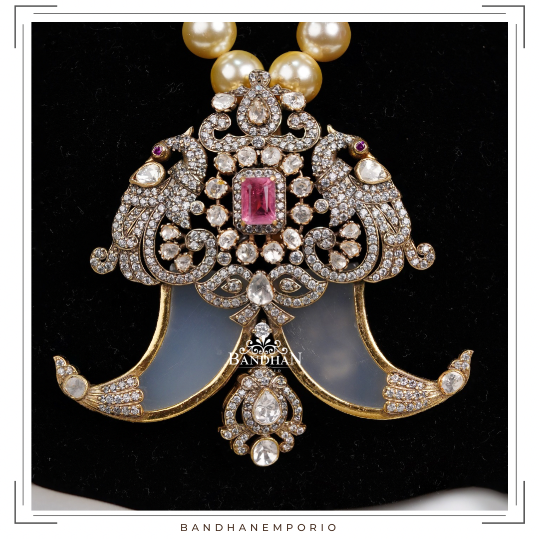 Pure 92.5 Silver Victorian Pendant Set