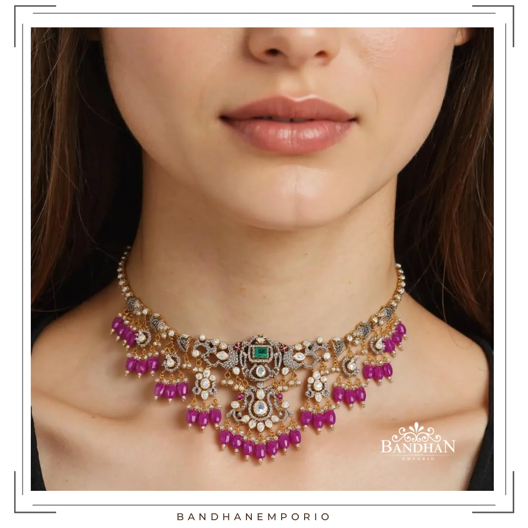 Pure 92.5 Silver Victorian Necklace set