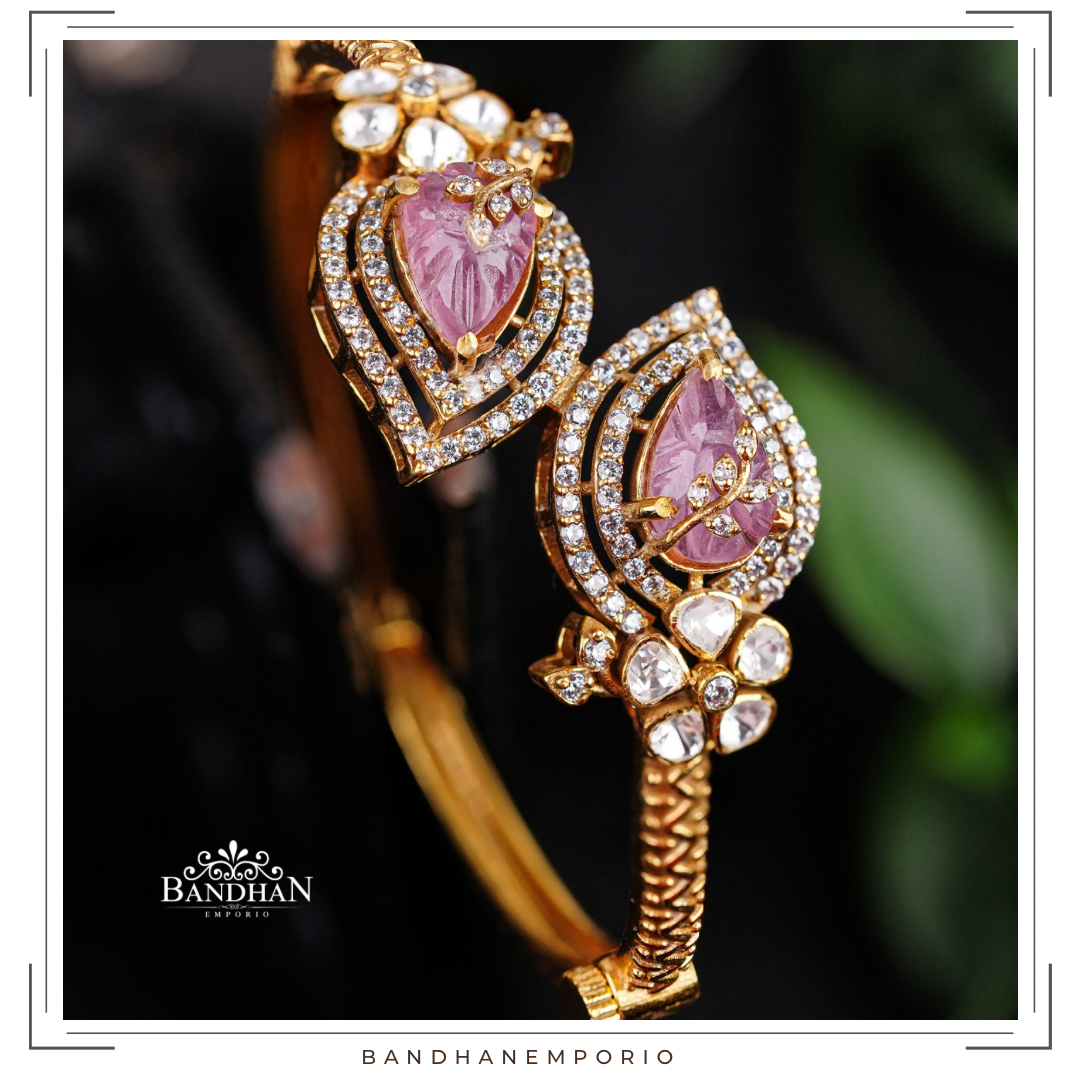 Pure 92.5 Silver Polki Bangle