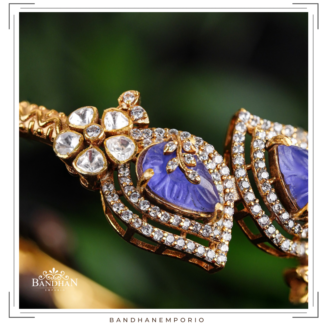 Pure 92.5 Silver Polki Bangle