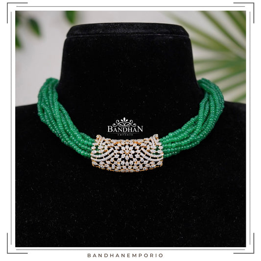 Pure 92.5 Silver Polki choker Set