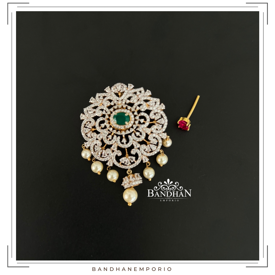 Pure 92.5 Silver Tika cum Pendant