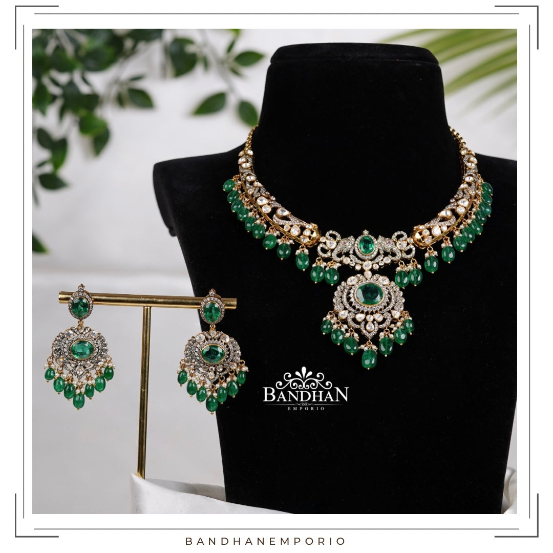 Pure 92.5 Silver Victorian Necklace set
