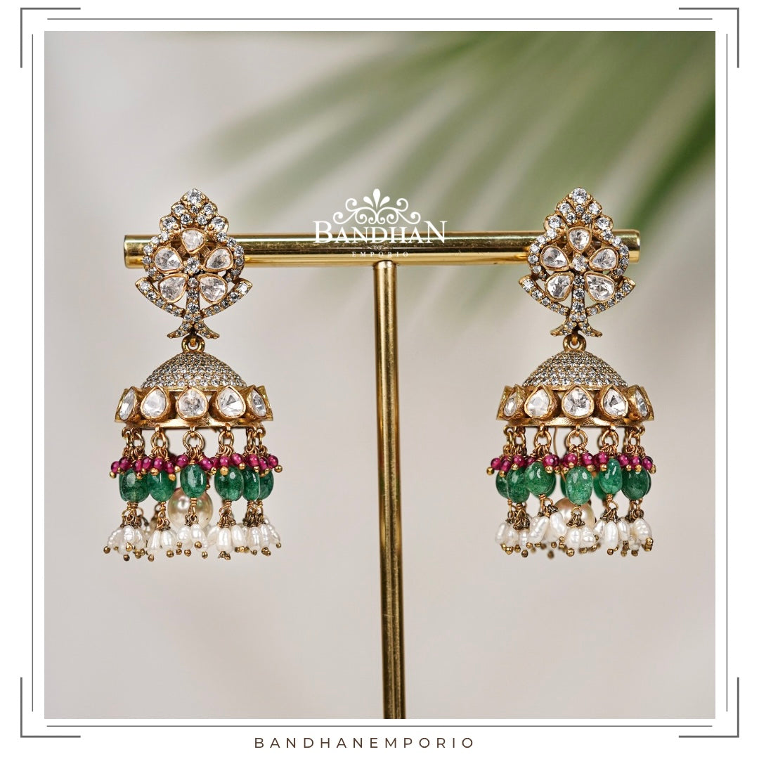 Pure 92.5 Silver Victorian Jhumkas