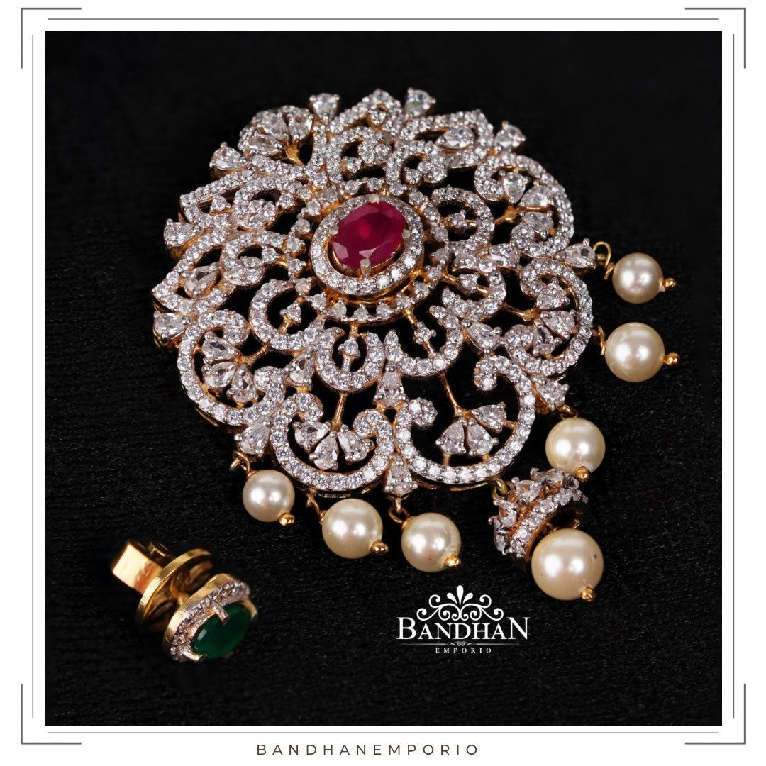 Pure 92.5 Silver Tika cum Pendant