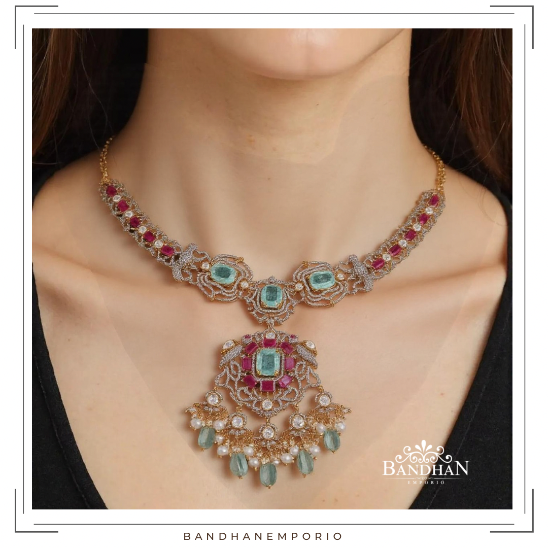 Pure 92.5 Silver Necklace set