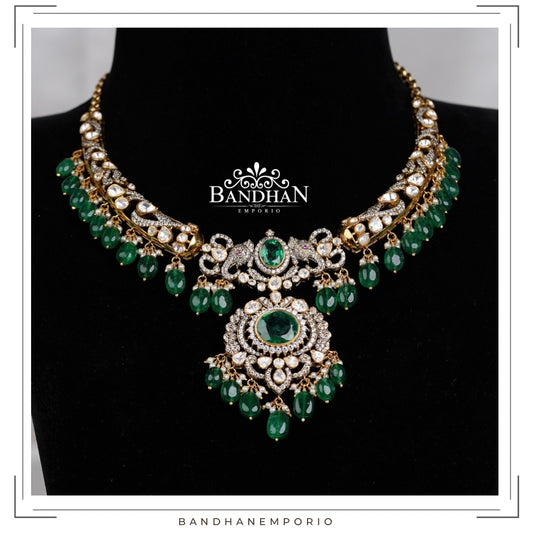 Pure 92.5 Silver Victorian Necklace set