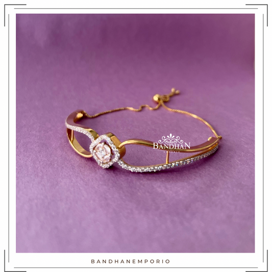 Pure 92.5 Silver Diamond Finish Bracelet