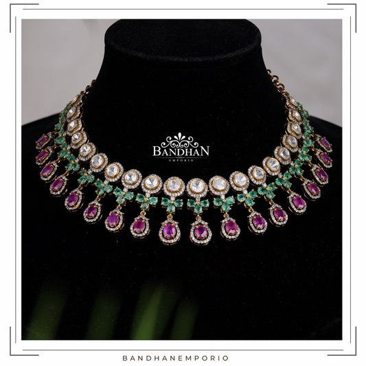 Pure 92.5 Silver Victorian Necklace set