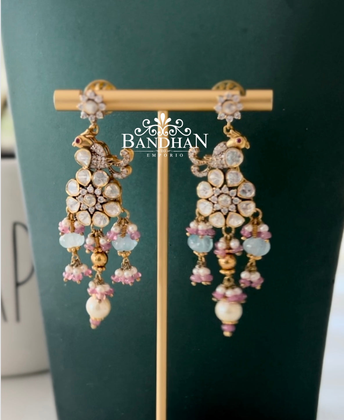 Pure 92.5 Silver Polki Victorian Kante set