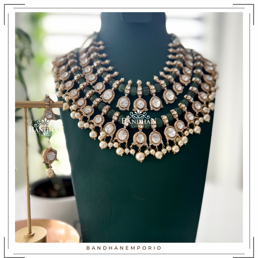 Pure 92.5 Silver Polki Bridal Set