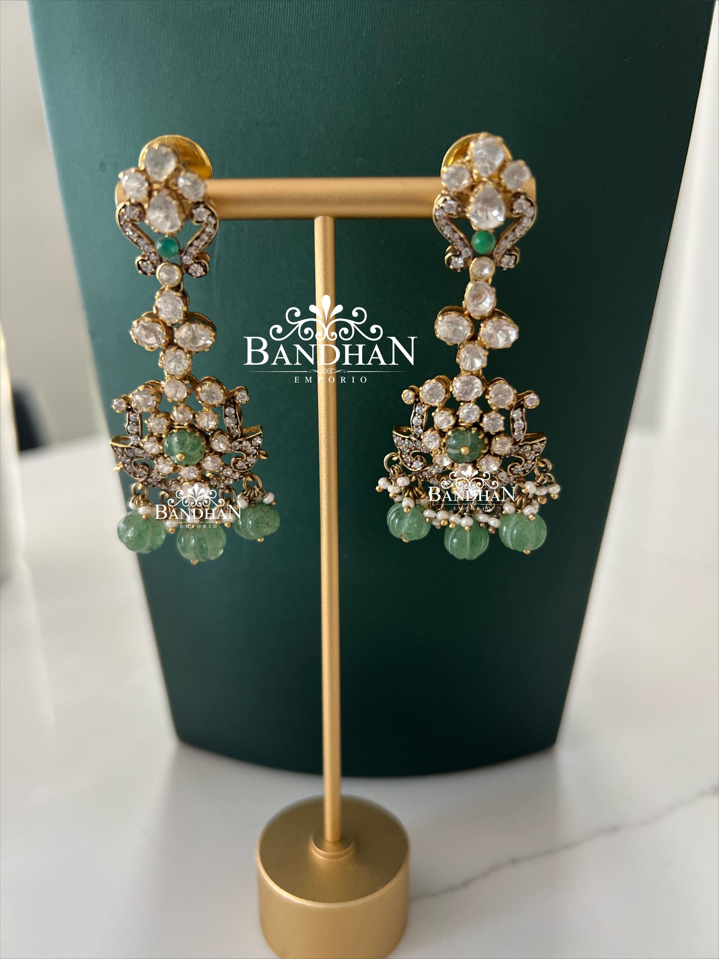 Pure 92.5 Silver Polki Victorian Necklace set