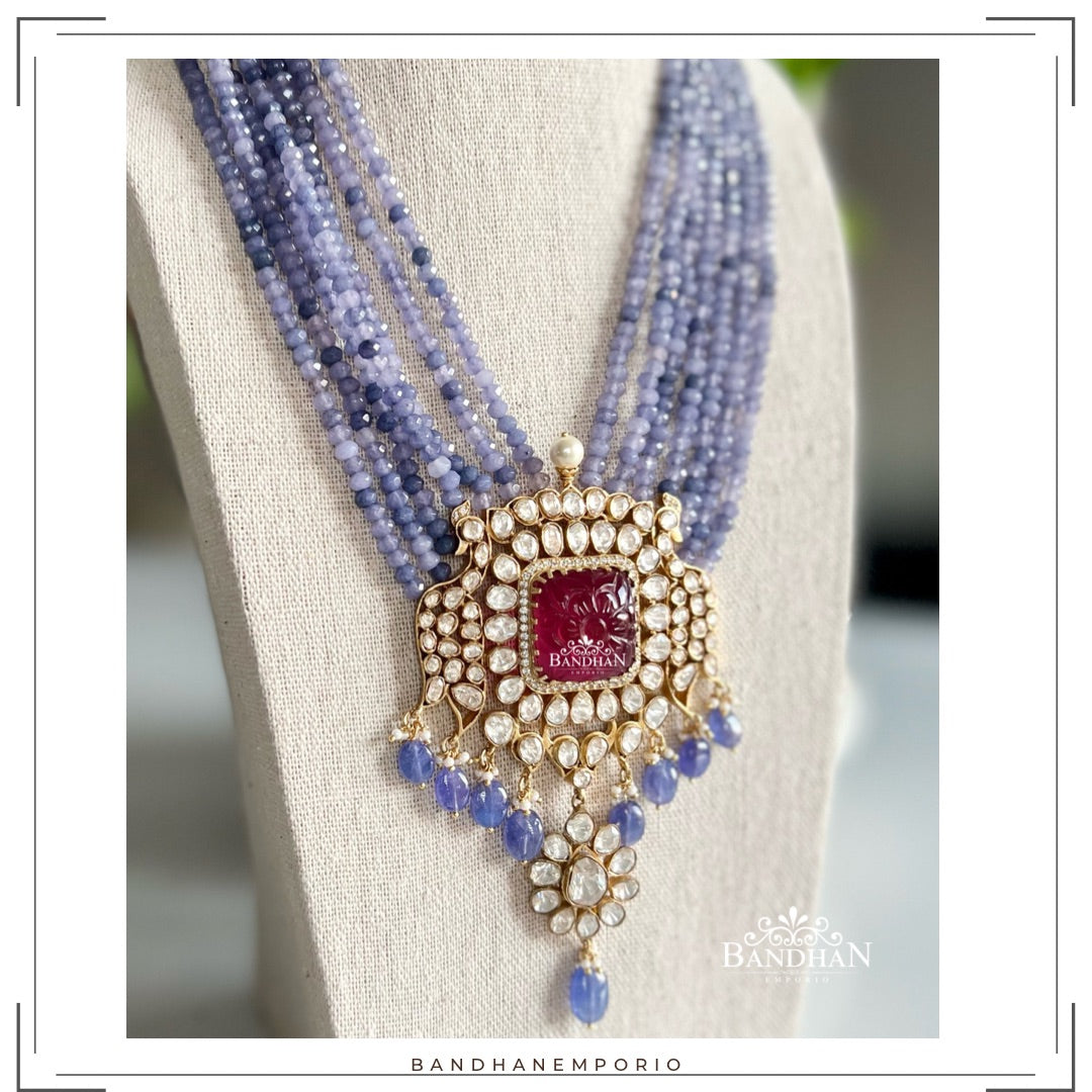 Pure 92.5 Silver Polki Necklace - Made on Order