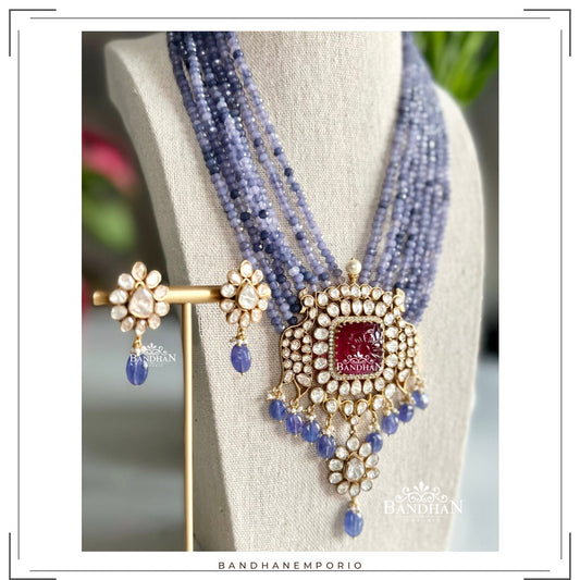 Pure 92.5 Silver Polki Necklace - Made on Order