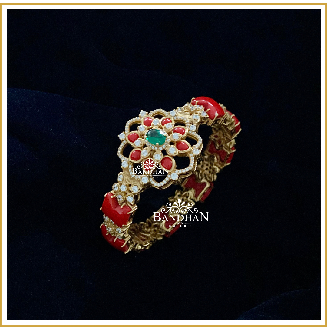 Pure 92.5 Silver Coral Bangle - 30% Off - FINAL SALE ITEM