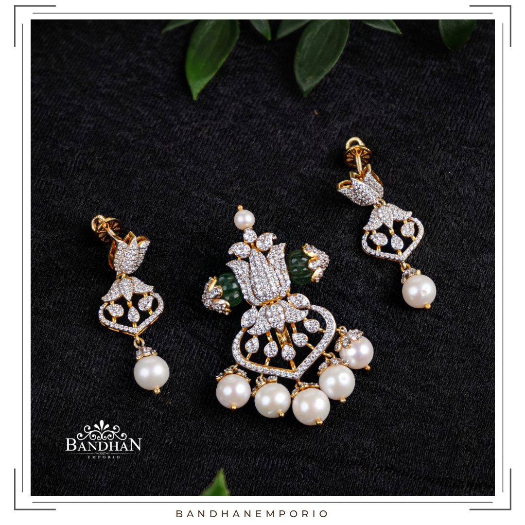 Pure 92.5 Silver Pendant Set