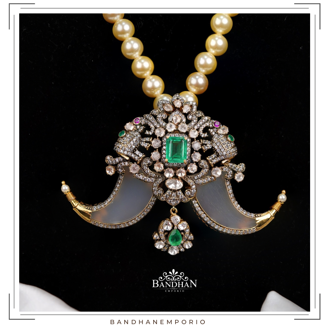 Pure 92.5 Silver Victorian Pendant Set