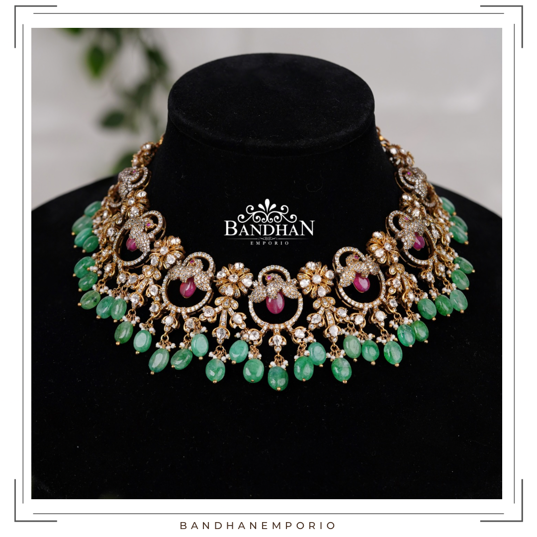 Pure 92.5 Silver Victorian Necklace set