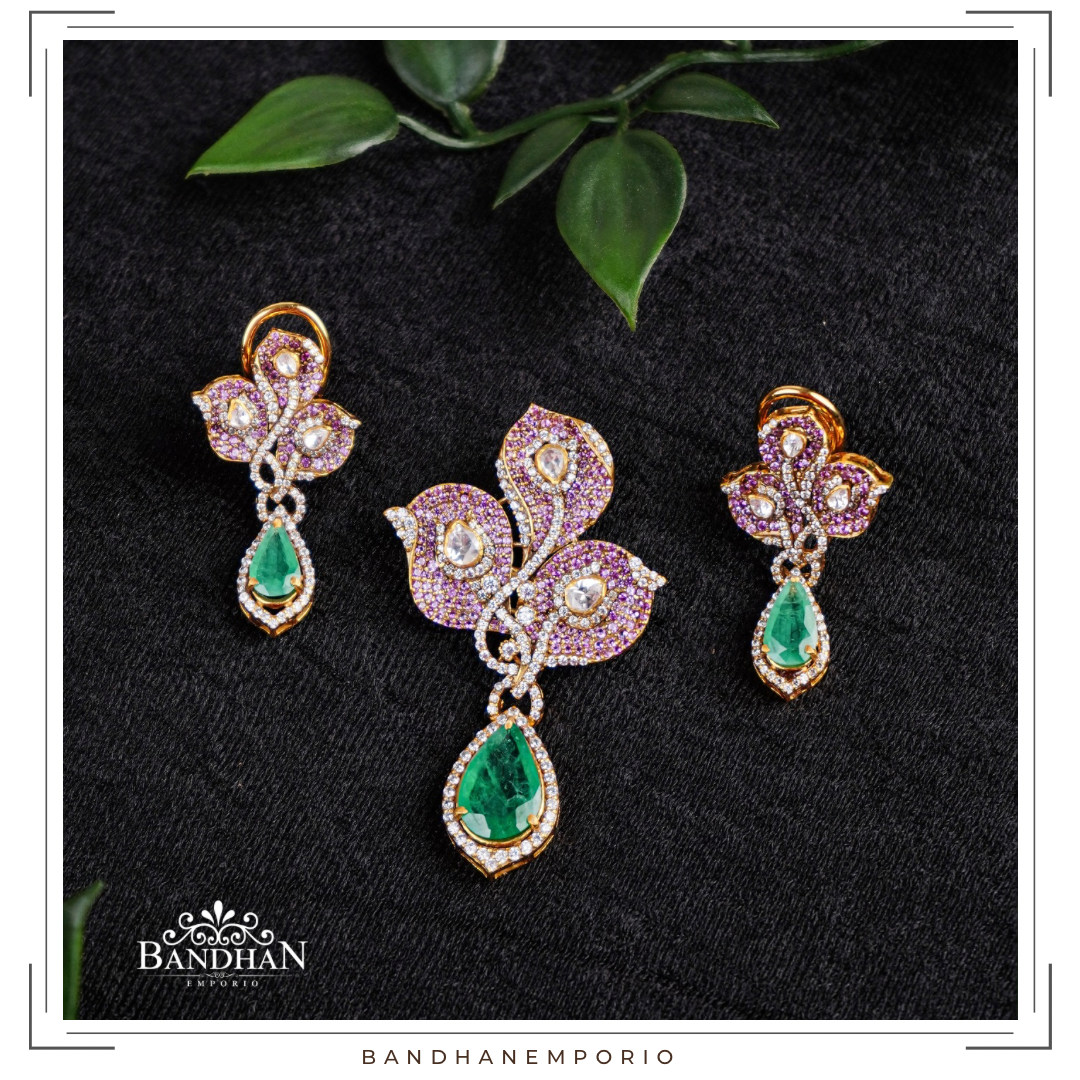 Pure 92.5 Silver pendant set