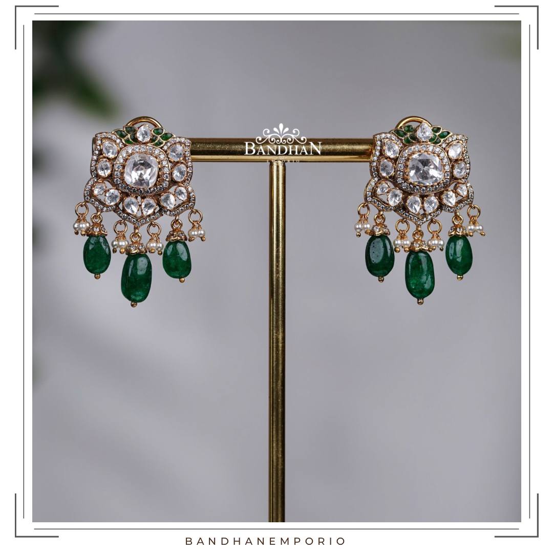 Pure 92.5 Silver Polki choker Set