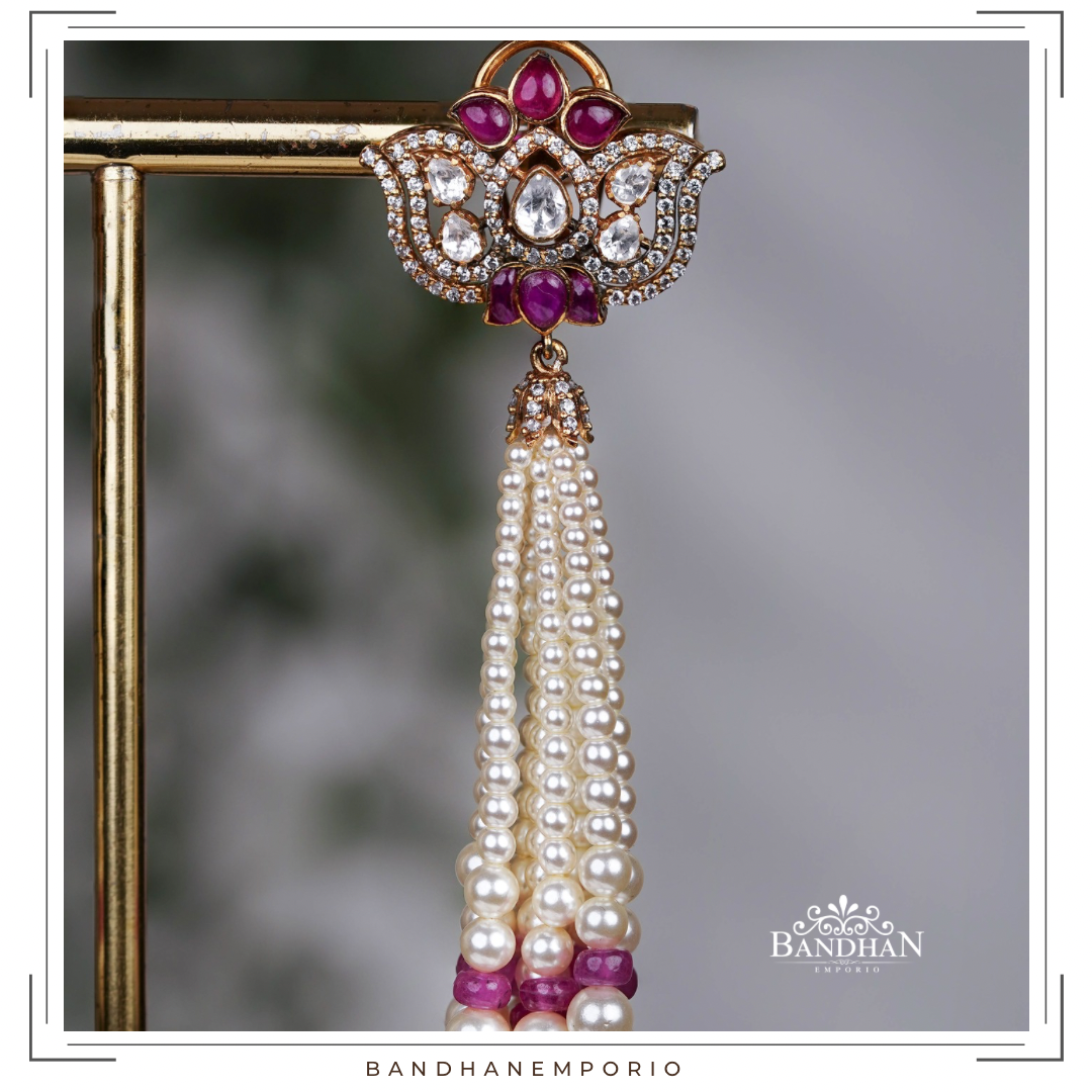 Pure 92.5 Silver Tassel Pendant Set