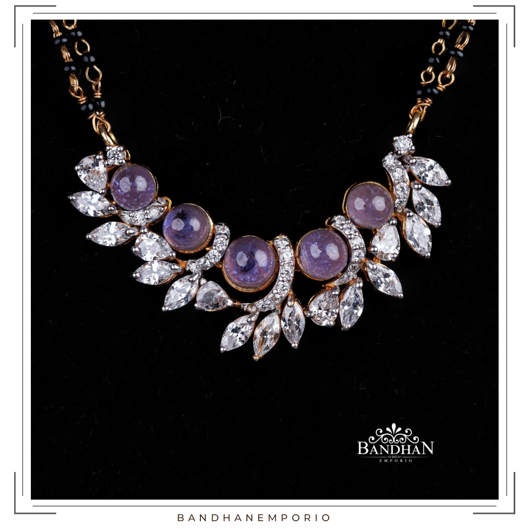 Pure 92.5 Silver Black beads Necklace