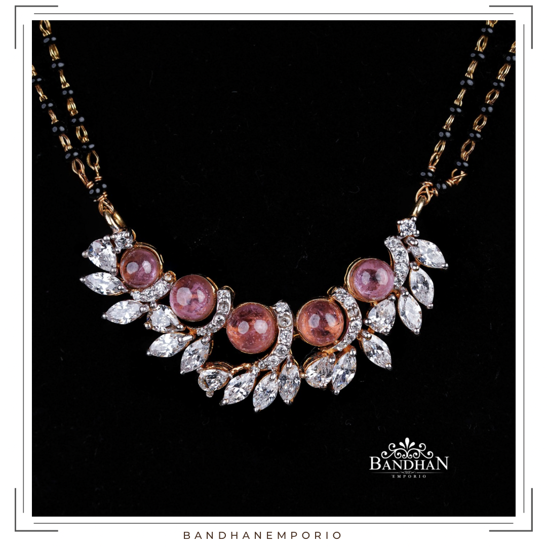 Pure 92.5 Silver Black beads Necklace