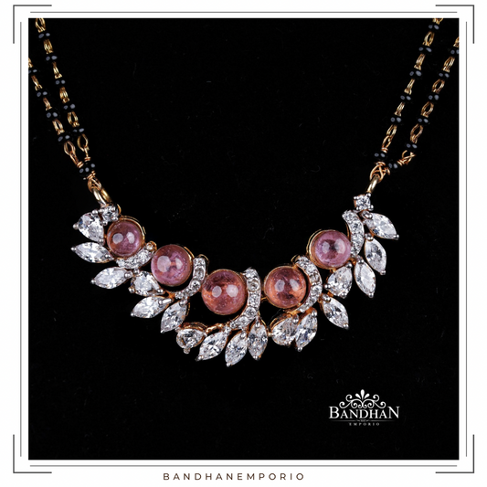 Pure 92.5 Silver Black beads Necklace