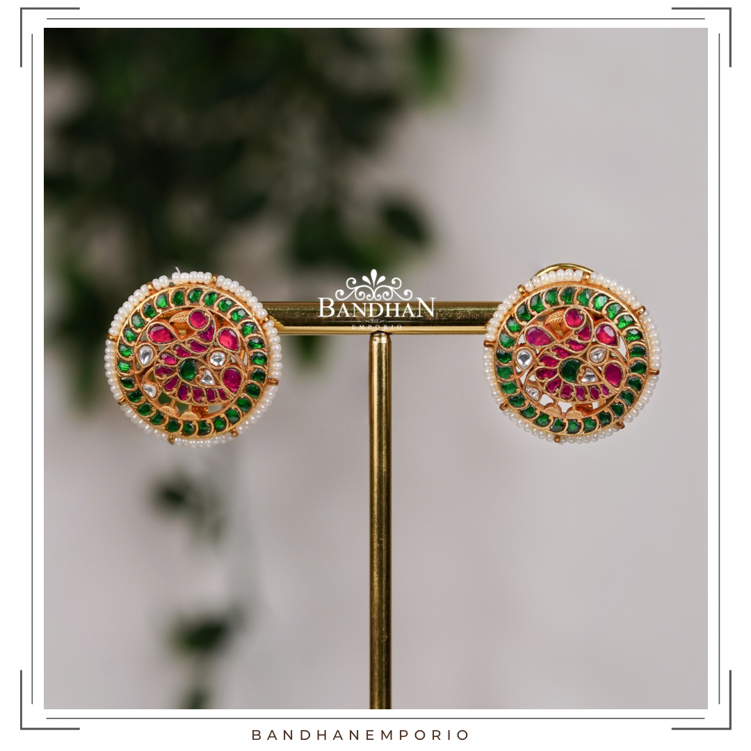 Pure 92.5 Silver Kundan Studs