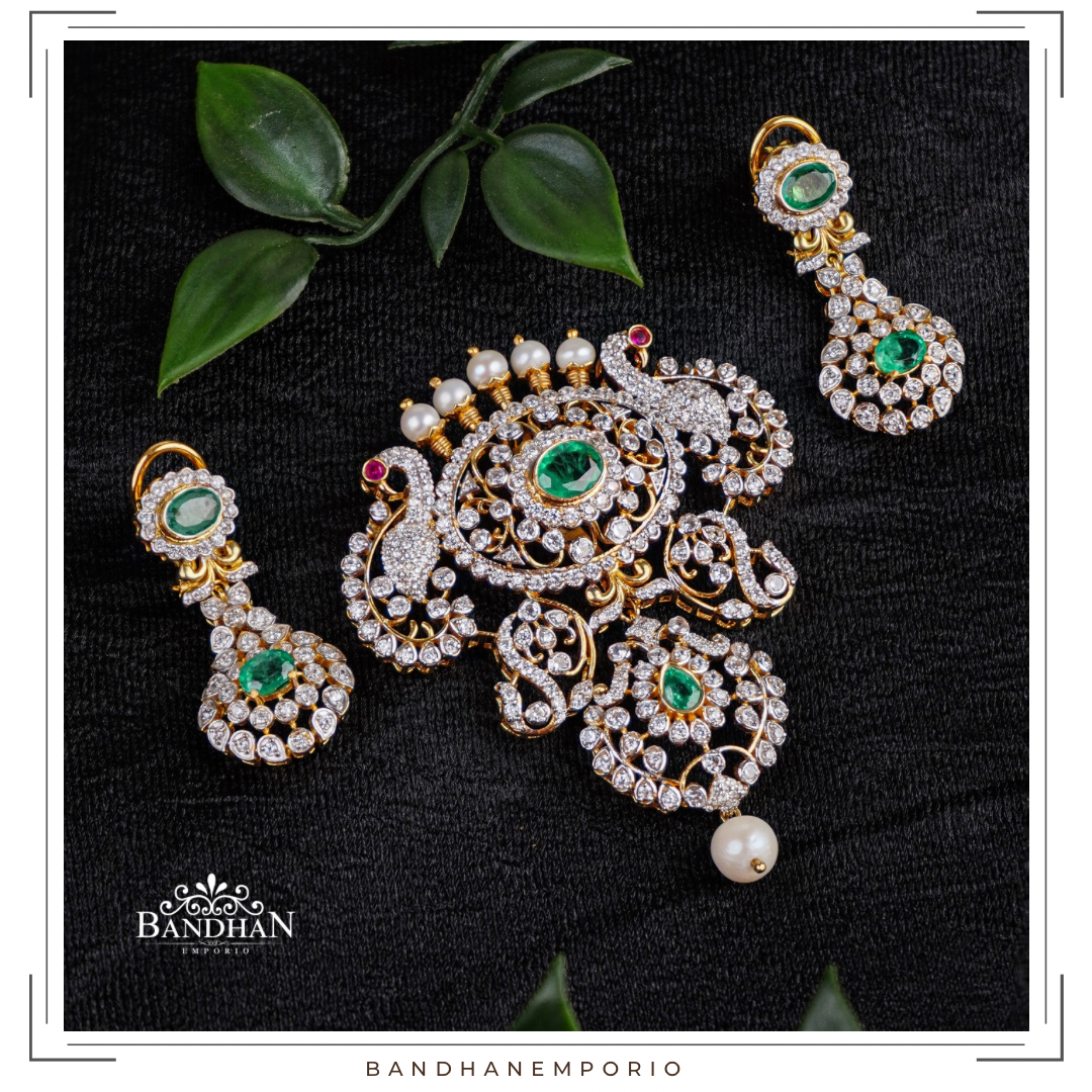 Pure 92.5 Silver Pendant Set