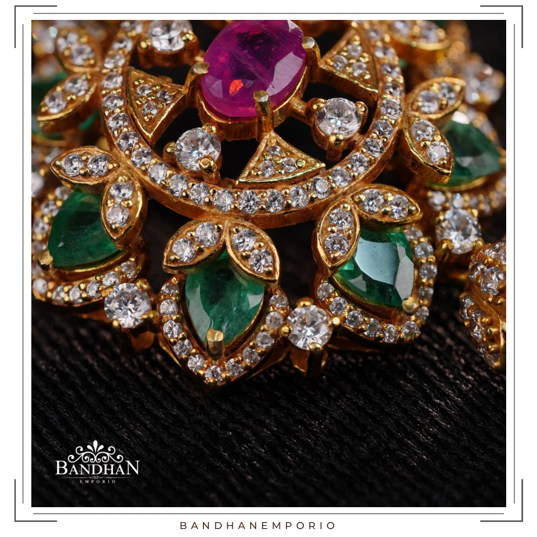 Pure 92.5 Silver Tassel Pendant Set