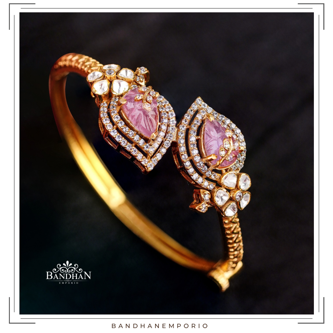 Pure 92.5 Silver Polki Bangle