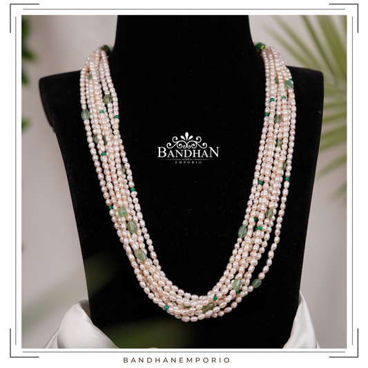 Multilayered Pearl Necklace