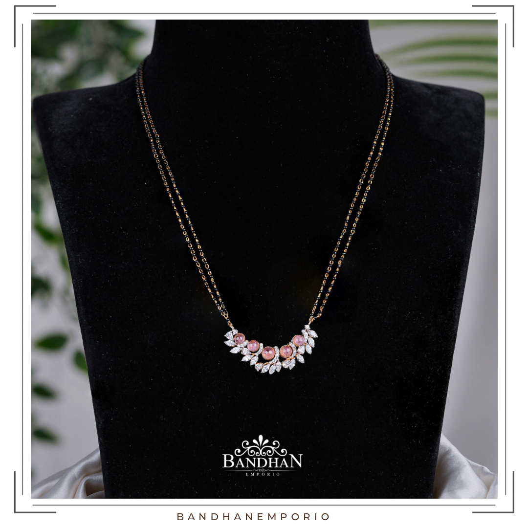 Pure 92.5 Silver Black beads Necklace