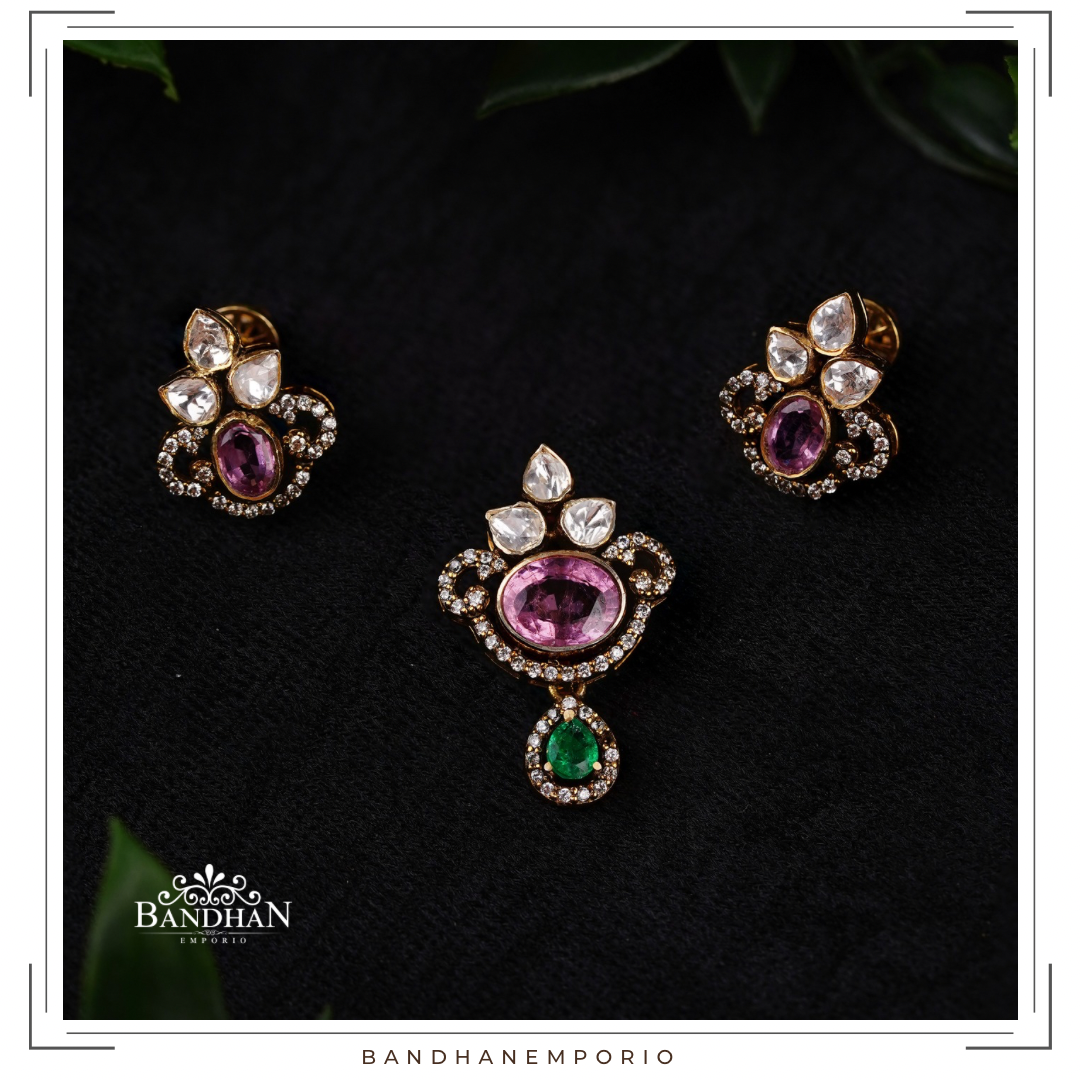 Pure 92.5 Silver Pendant Set