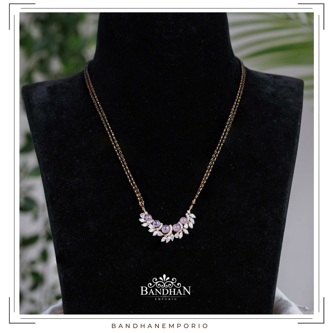 Pure 92.5 Silver Black beads Necklace