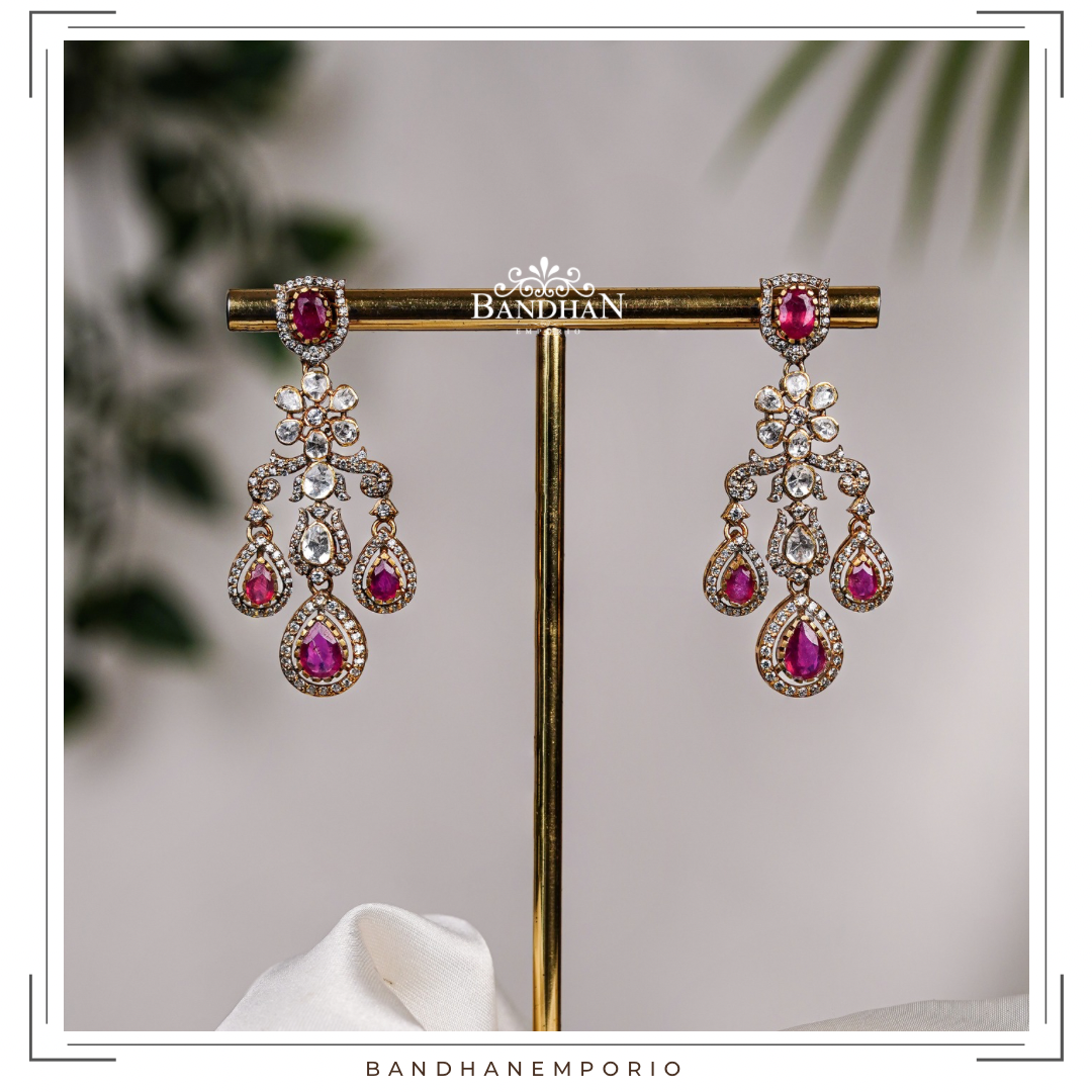 Pure 92.5 Silver Polki Necklace set